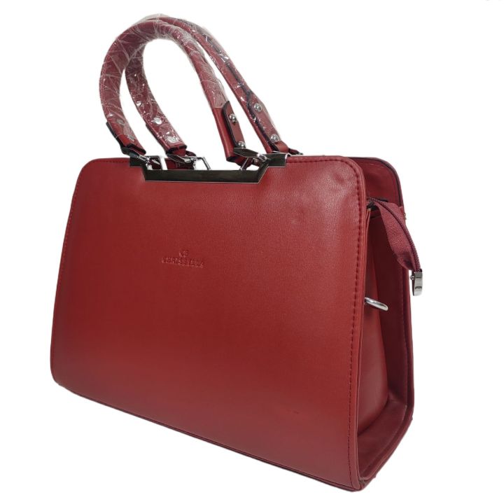 Elite Non Leather - Red Luxe Shoulder Fashion Bag For Women - The Ultimate Statement of Style & Trend - Height 22cm & Width 29cm