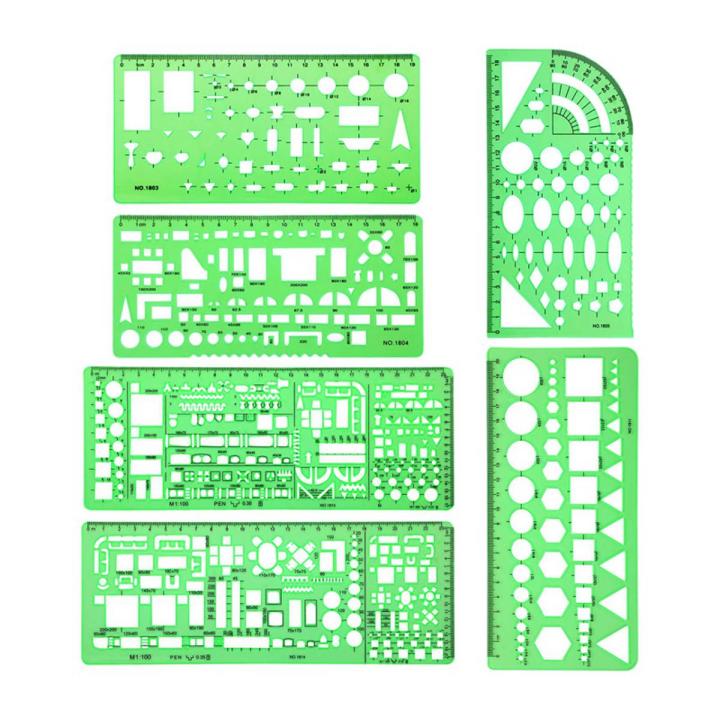 6 Pieces Plastic Measuring Templates Building Formwork Stencils ...