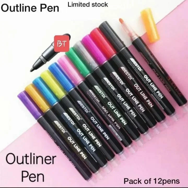 Giorgione%20Out-Line%20Colorful%20Glitter%20Marker%20Pen%20Pack%20of%2012%20pcs%20-%20Image%203