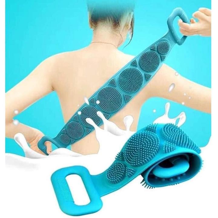 Silicone Back Scrubber Bath Belt Double-Sided Massage Body Wash Brush Shower Exfoliating Belt Removes Bath Towel, Cleaning Tools for men and women