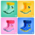 Baby Shoes Children's Shoes Boys and Girls Rain Boots with Cartoon Design Warm and Anti-Slip Perfect for Rainy Days.