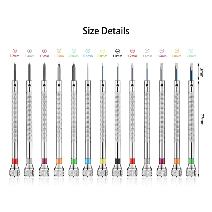13%20PCS%20Professional%20Screwdriver%20Set%20Micro-Precision%20Screwdriver%20Kit%200.6-2.0mm%2013%20Extra%20Replace%20Blades%20for%20Watch%20Repair%20-%20Image%203