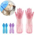 Pet Grooming Cleaning Gloves Dog Cat Bathing Glove Indirect Shampoo Gel Scrubber Clean Soft Silicone Glove Hand Skin Protection. 