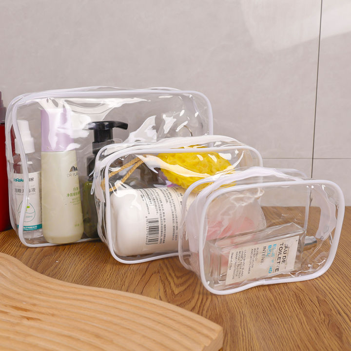 1/3PCS PVC Transparent Waterproof Makeup Bag Small Large