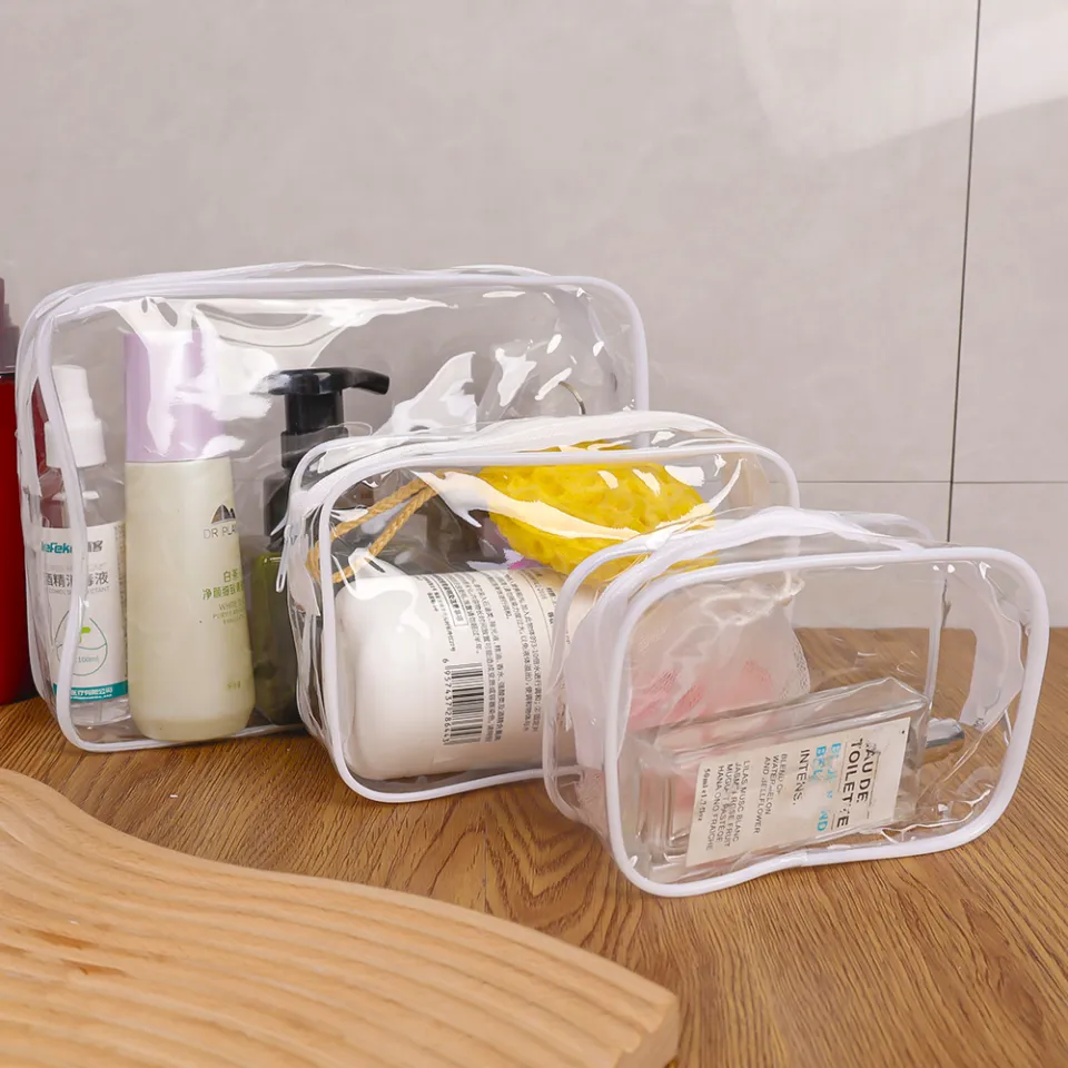 1/3PCS PVC Transparent Waterproof Makeup Bag Small Large Clear
