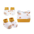 GC 3 Pieces Newborn Baby Warm Cap Gloves Shoes Set Infant Cartoon Cotton Beanies Hat Mittens Set. 