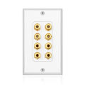 8 Posts Speaker Wall Plate Home Theater Wall Plate Audio Panel for 4 Speakers. 