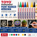 Toyo Permanent Paint Marker 1mm Fine Tip Waterproof Liquid Paint Pen for Metal Glass Wood & DIY Craft.
