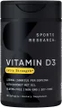 Sports Research Vitamin D3 5000 IU with Coconut MCT Oil - High Potency Vitamin D Supplement for Immune & Bone Support - Non-GMO Verified, Gluten & Soy Free – 125mcg, 30 Liquid Softgels. 