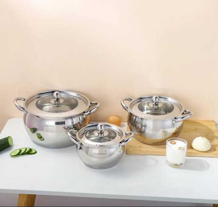 Kaisa Villa Stainless Steel Induction bottom 3 pcs Cookware Set KV-6640