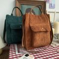 Corduroy Tote Bag for Women Shoulder Bags 2023 Designer Handbags Sturdy Metal Buckle Shopper Messenger School Bag Crossbody Bags.