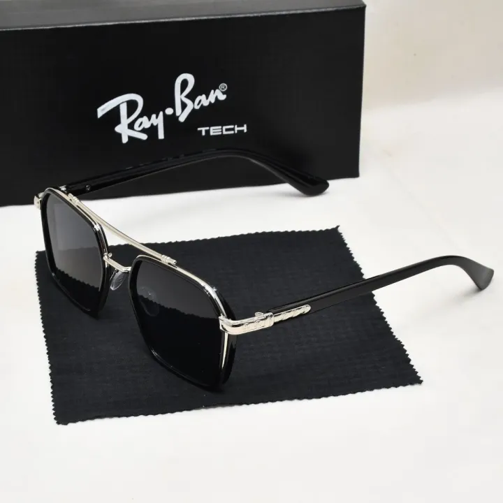 পুরুষদের ফ্যাশনেবল কালো সানগ্লাস পার্টি ভ্রমণের জন্য স্কোয়ার ফ্রেম ...