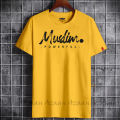 Muslim Design Ash Colour Jersey Fabric Half Sleeve T-shirt For Men's.