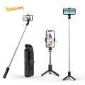 Q07 100 (cm) Bluetooth Integrated Selfie Stick with Light and Bluetooth Remote Control.