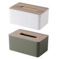 Tissue Box Holder with Bamboo Wood Cover Napkin Dispenser for Restaurant.