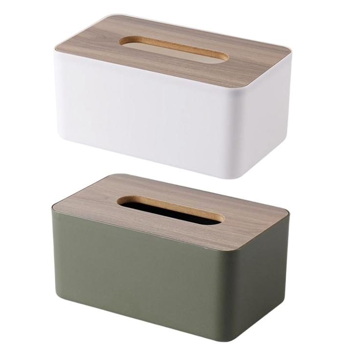 Tissue Box Holder with Bamboo Wood Cover Napkin Dispenser for Restaurant