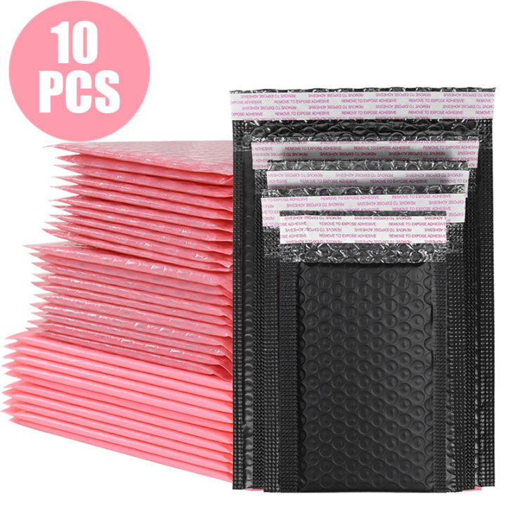10pcs Black Pink Bubble Courier Packaging Bag Waterproof Foam