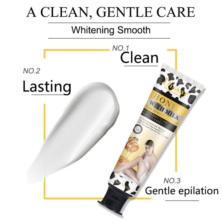 DISAAR%20Honey%20With%20Milk%20Hair%20Removal%20Cream%20100ml%20-Hair%20Removal%20Cream%2024k%20Gold%20Essence%20Collagen%20Argan%20Oil%203%20Minutes%20Quick%20&%20Easy%20To%20Use%20Face%20Body%20Legs%20Depilating%20Moisturizing%20100ml/3.38fl.oz%20(Honey%20With%20Milk)%20-%20Image%204