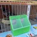 1Pcs Pigeon Plastic Feeder, Dove Bird Water & Food Feeding Hanging Box for Poultry Chicken Pigeon Parrot Budgie Parakeet Cage (Two Holes). 