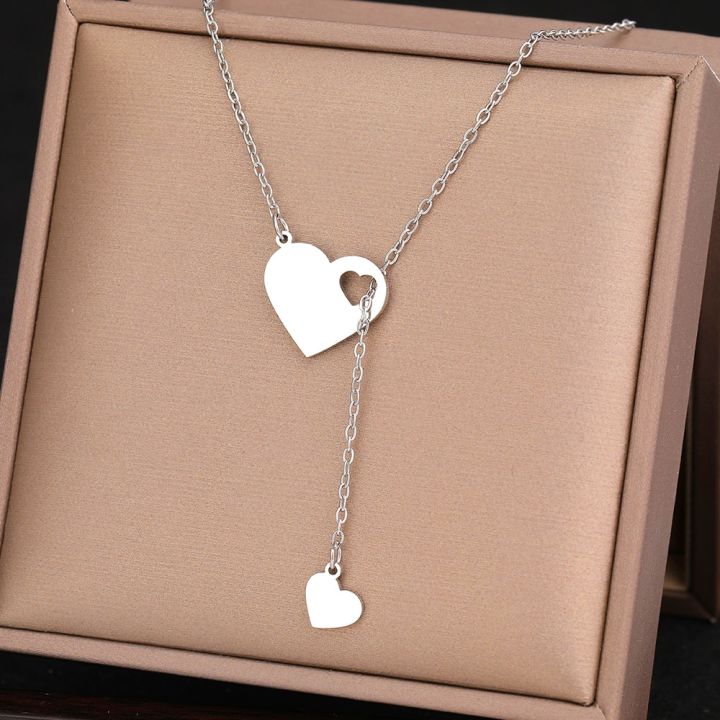 Stainless%20Steel%20Necklaces%20Sweet%20Heart%20Pendants%20Chains%20Charms%20Choker%20Fashion%20Necklace%20For%20Women%20Jewelry%20Wedding%20Party%20Girls%20Gifts%20-%20Image%202