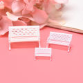 3Pcs Mini Bench Chairs Park Seat Garden Miniatures Micro Landscape Decoration Luyo. 