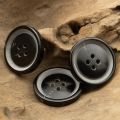 6pcs Silver Black Horn Buttons for Clothing Formal Luxury Suit Coat Knitwear Chinos Sewing Accessories 15mm-25mm. 