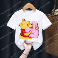 Winnie The Pooh Children T-Shirt Disney Piglet Tigger Boy Girl Clothes Kid Kawaii Anime Cartoon Tee Shirt Little Baby Casual Top.