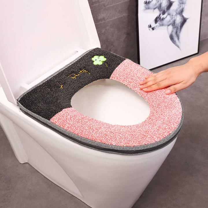 Waterproof Toilet Seat Padded Toilet Bowl Bathroom Toilet Seat Cover Mat Set for Closestool Mat Seat Case Toilet Lid Cover Accessories