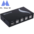 Printer Sharing Switch 4 Ports USB 2.0 Selector Switch For PC Sharing Switch Box with (2PC)-Black. 