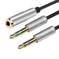 3.5mm Headphone Stereo Audio Mic Y Splitter 3.5 mm Audio Microphone to 4 Pole Jack Aux Adapter for 4 pin 3.5mm Plug Earphone. 