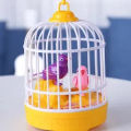 Singing and Chirping Bird Toy in Cage Realistic Sounds and Movements Sound Activated Chirp Toy Electronic Simulation Bird Cage Toy.