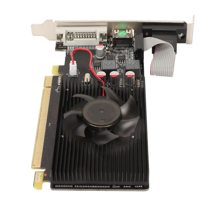 Computer Graphics Card, PCI Express X16 3.0 64bit 2GB DDR3 HD Multimedia Interface Graphics Card Integrated with 2 Bracket for Desktop