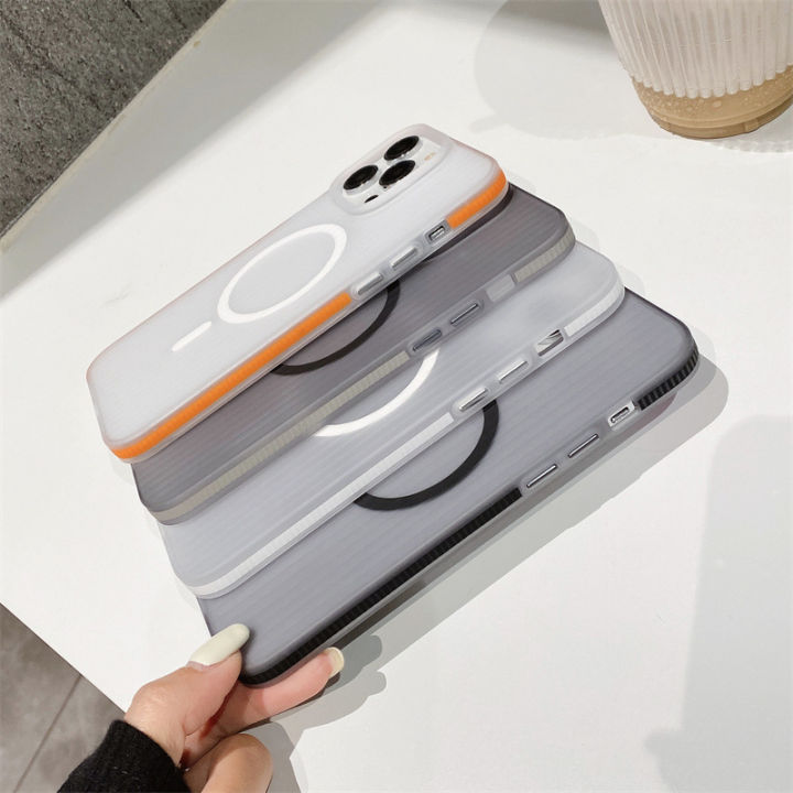 Semi-Permeable%20Corrugated%20Apple%2015%20Phone%20Case%20Ice%20Mist%20Magnetic%20Suction%20iphone14%20Sense%20of%20Simple%20Skin%2013promax%20Applicable%2012%20-%20Image%202