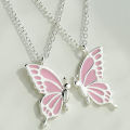 Trendy 2 Pcs/set Butterfly Necklace for Couple Gift - Butterfly Pendant Card Necklaces for Girls Simple Stylish.