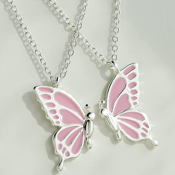 Trendy%202%20Pcs/set%20Butterfly%20Necklace%20for%20Couple%20Gift%20-%20Butterfly%20Pendant%20Card%20Necklaces%20for%20Girls%20Simple%20Stylish%20-%20Image%203