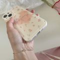 Cute pink Flower floral Phone Cases For iphone 13 14Pro Max 11 12 Case For iPhone 15 Pro Max Love heart Soft IMD Back Cover NEW. 