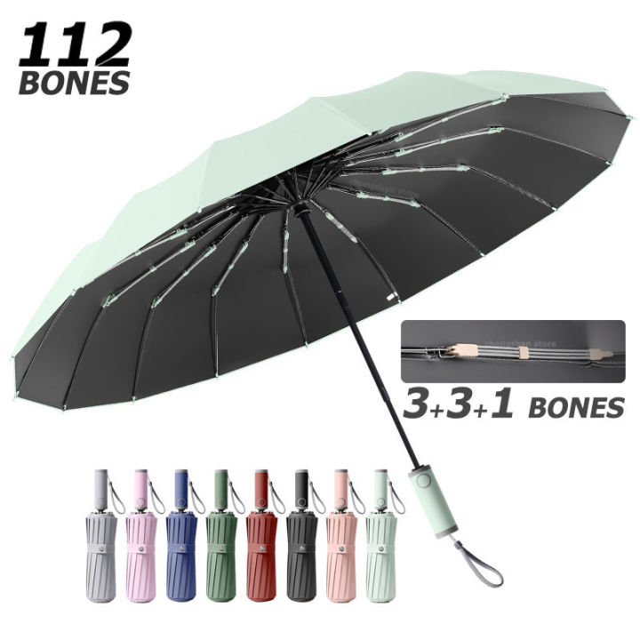 16K Strong Rain Umbrella for Men Women Large Fully Automatic Folding Umbrella Windproof Sun UV Umbrellas Travel