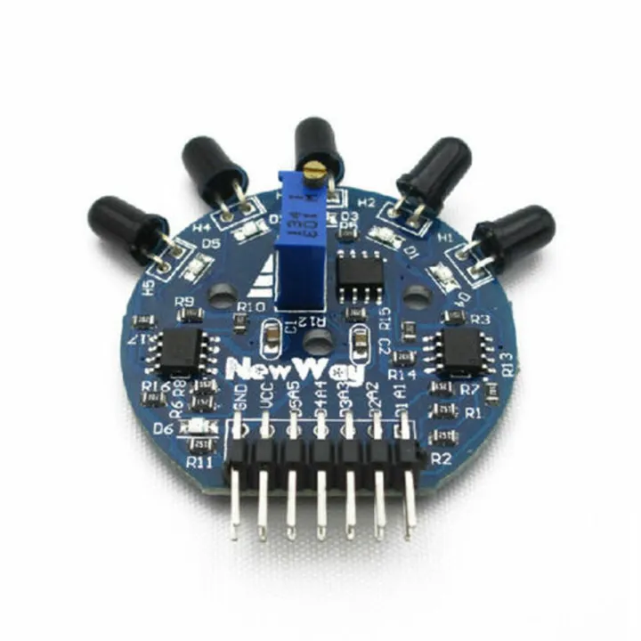 5 LED FLAME Sensor For Fire Detection Module 5 Way IR Flame Sensor Module Detector Smart Sense 5 Channel Flame Sensor With Digital Analog Signal Dual Output For Arduino 14 Pin Fire Fighting Light Detection