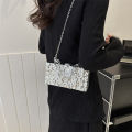 Acrylic Bag New 2023 European and American Fashion Ice Crack Personality Shoulder Bag Women's Chain Crossbody Box Bag.
