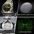 OLEVS  automatic mechanical   movementLuxurious stainless steel strap watch for men waterproof luminous calendar. 