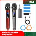 Wireless Handheld Microphone,Metal Dual UHF Cordless Dynamic Mic System With 1800MAh Rechargeable Receiver For Karaoke,Party, Wedding. 