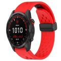 20mm Folding Buckle Hole Silicone Watch Band For Garmin Fenix 7S Solar. 