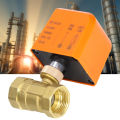 Motorized Ball Valve 2Wire 2Way NormallyOpen DN25 Brass Synchronous Motor AC220V. 