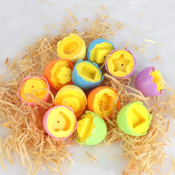 6Pcs/Box Colorful Egg Baby Toys Puzzle Game Early Educational Matching Toy Learning Color Shape for Kids Toddler Children's Gift