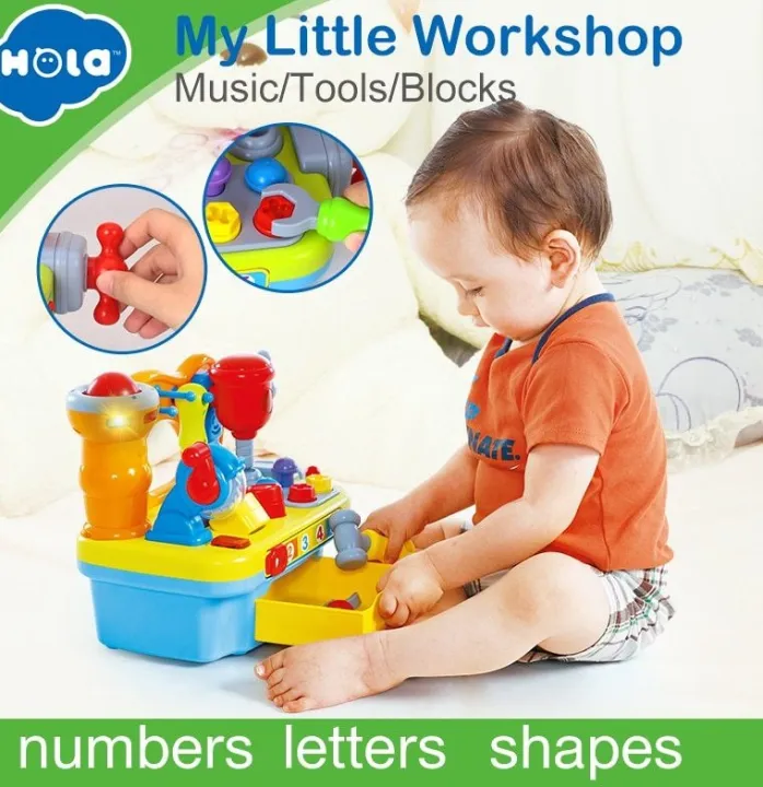 HOLA%20907%20Baby%20Toys%20Musical%20Educational%20Toy%20Workbench%20with%20Tools%20&%20Light%20&%20Shape%20Sorter%20Kids%20Pretend%20Play%20Toys%20for%20Boys%203%20Years%20-%20Image%202