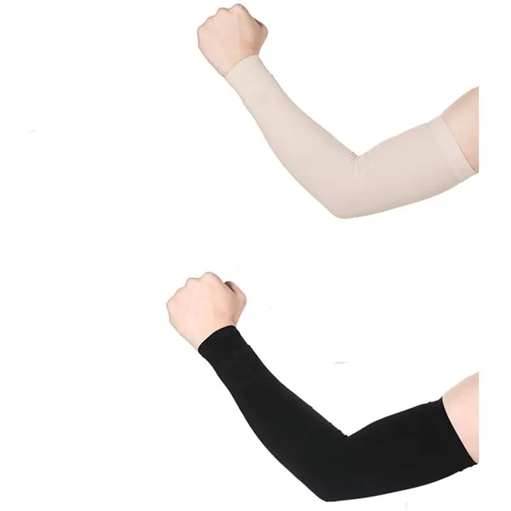 1 Pair (Skin Colour) UV Protection Cooling Arm Sleeves Sun Sleeves Arm Cover for Women & Girls