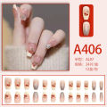 Elegant Press-On Nail Kit 24pcs with Sparkling Design, Single Pack. 