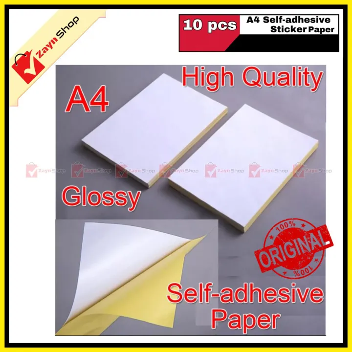 Sticker Paper A4 Size Self Adhesive Label white color 10 pcs - sticker