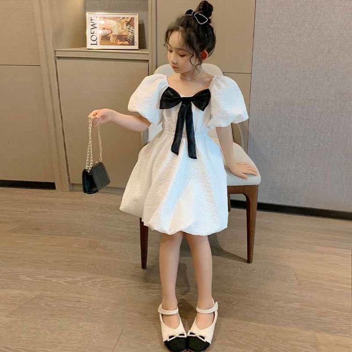 Korean%20Girls%20Puff%20Sleeve%20Dress%20Cute%20Princess%20Dress2022New%20Summer%20Western%20Style%20Cake%20Dress%20Kids'%20Skirt%20-%20Image%209