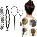 1Set= 4Pcs Girls Hair Braiding Tool Twist Styling Hair Clip Stick Bun Meatball Head Maker Comb Hair Tools. 